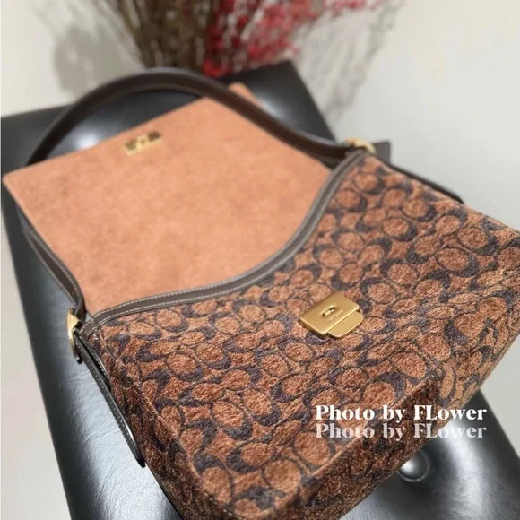 Coach Etta Flap Shoulder Bag in Signature Chenille CCE58 NWT - Picture 6 of 7